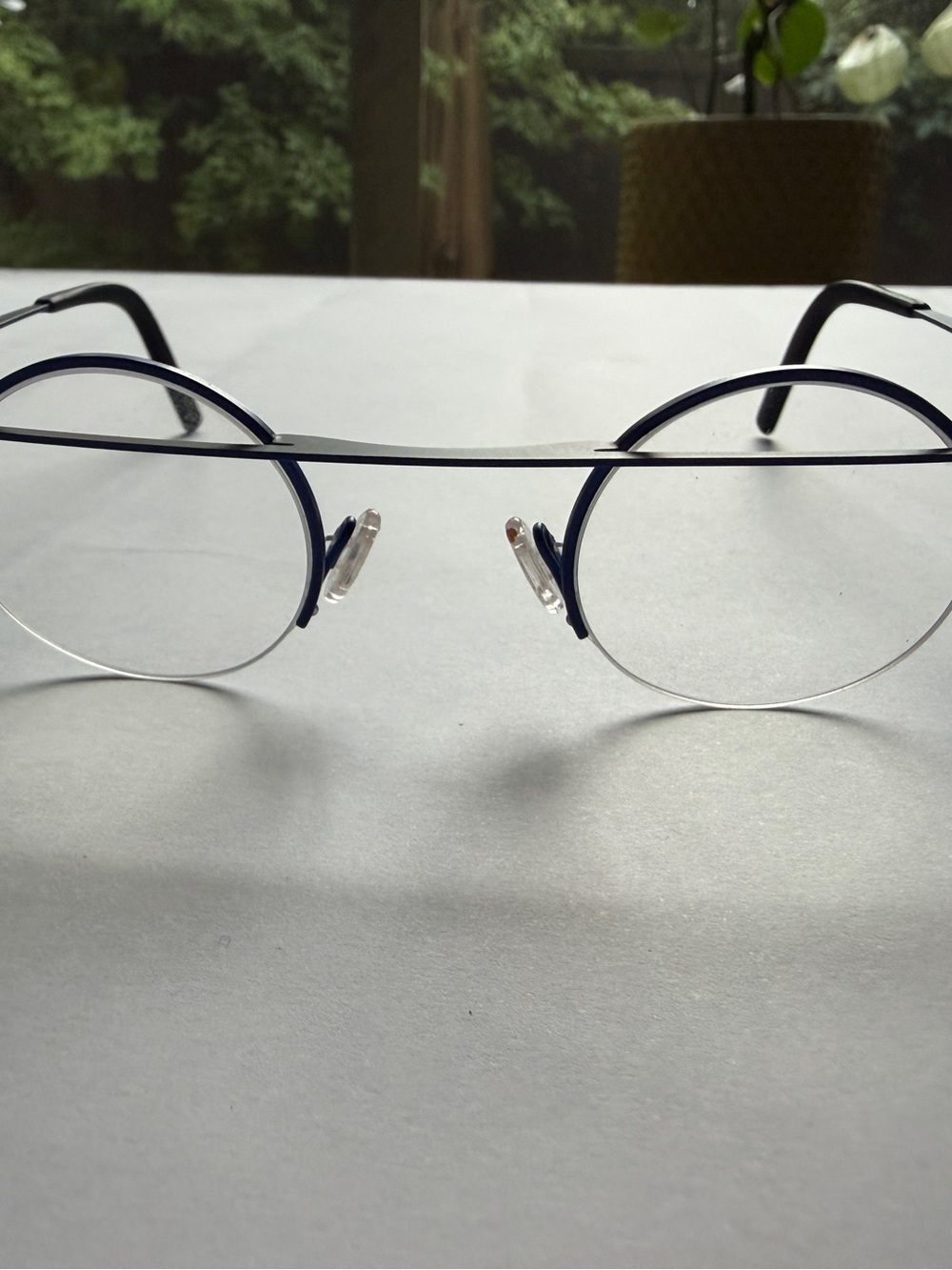 **LIKE NEW** Theo Gnocchi 357 Round Blue Titanium Glasses - Picture 4 of 8